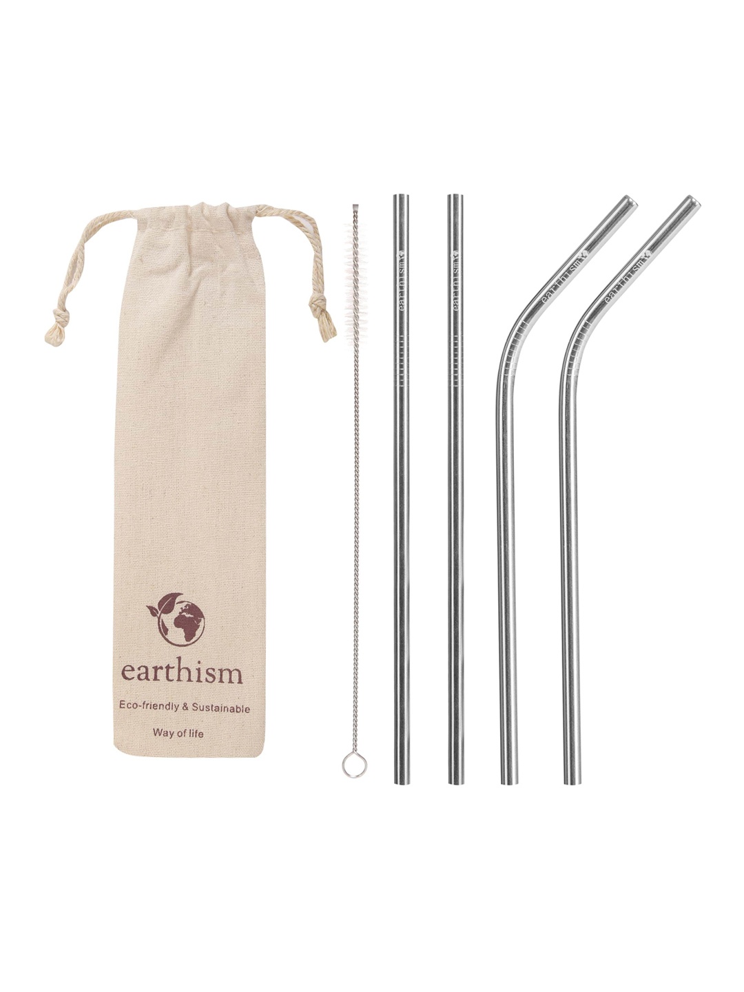 

Earthism 4 Pieces Stainless Steel Straws
