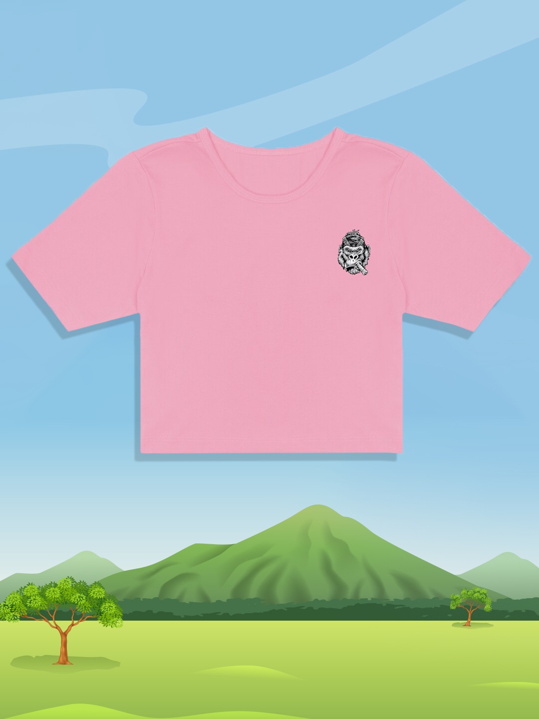 

RCPL Bad Monkey Kids Pink V-Neck Slim Fit T-shirt