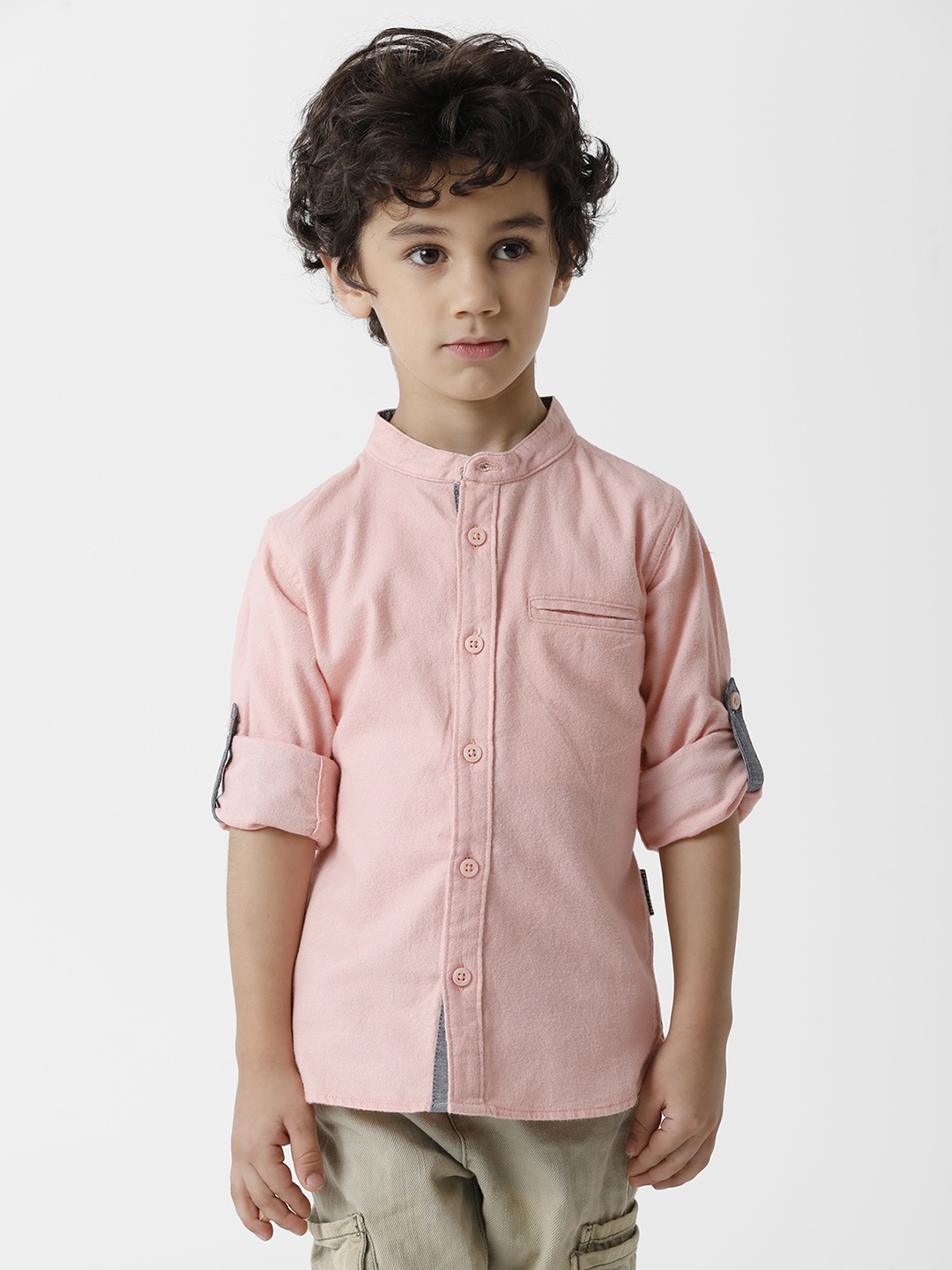 

KATE & OSCAR Boys Pink Standard Pure Cotton Casual Shirt