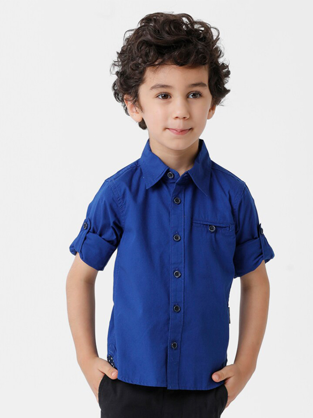

KATE & OSCAR Boys Blue Standard Pure Cotton Casual Shirt