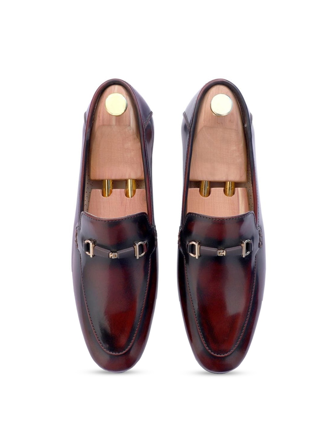 

GRIFFIN Men Colourblocked Loafers, Maroon