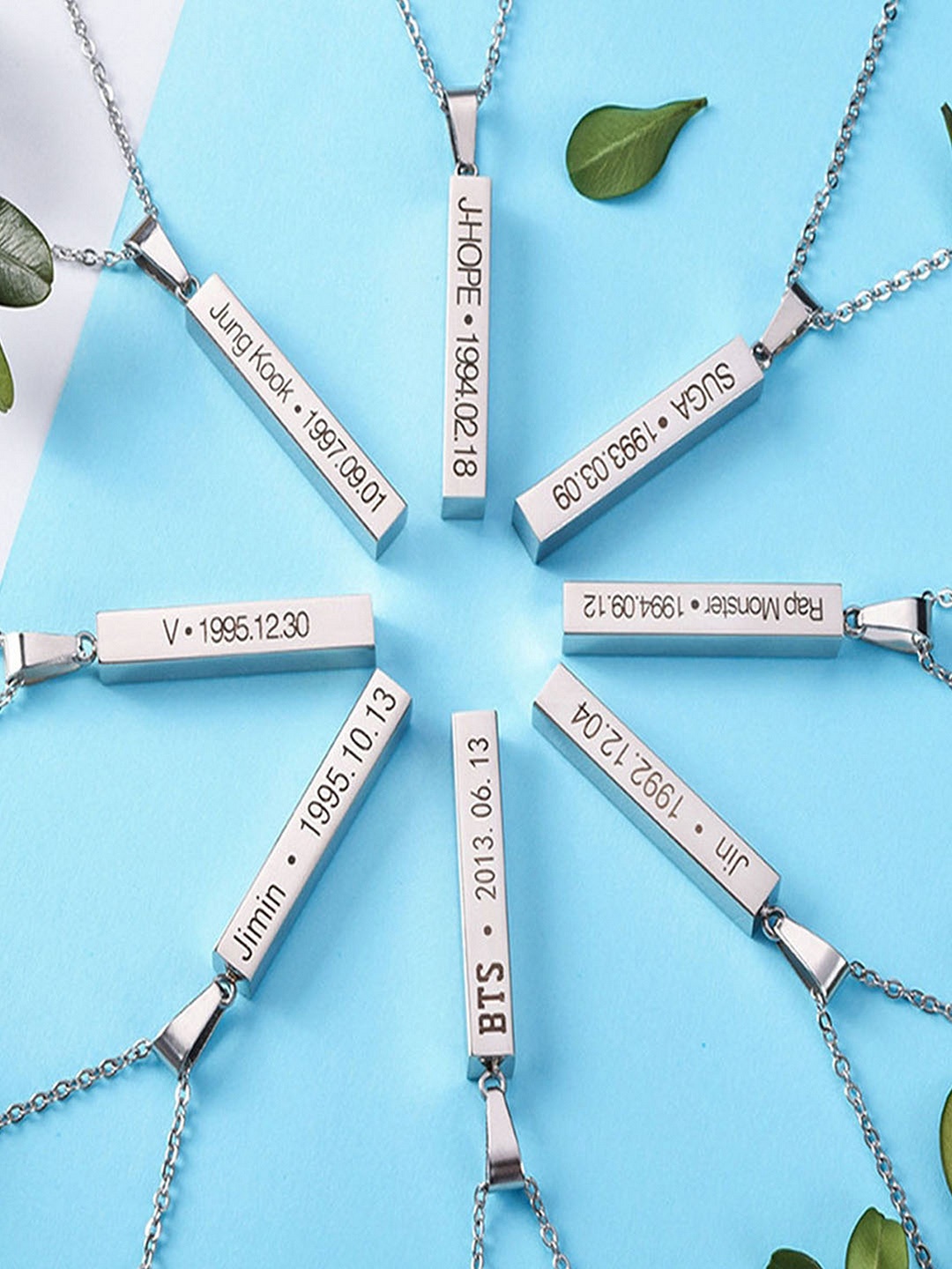 

UNIVERSITY TRENDZ Stainless Steel Silver-Plated Jungkook BTS Printing Pendant