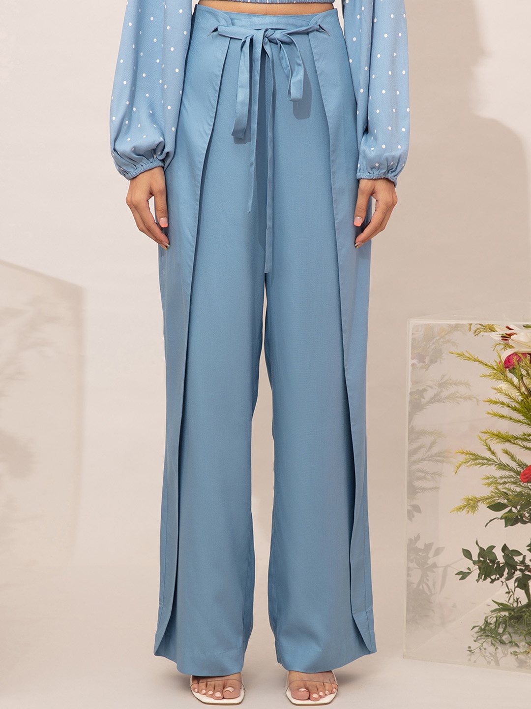 

20Dresses Women Blue Comfort High-Rise Trousers
