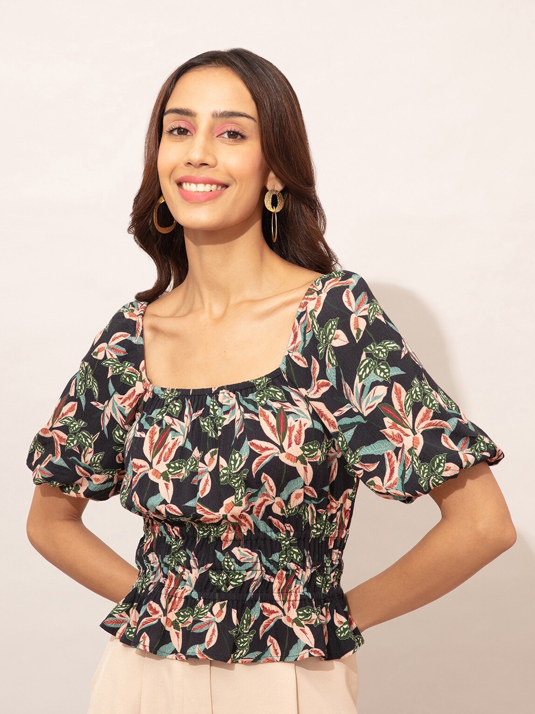 

20Dresses Black Floral Print Top
