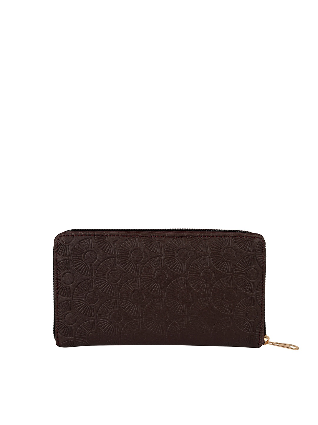 

YESSBENZA Women Geometric Textured Zip Around Wallet With Passport Holder, Brown