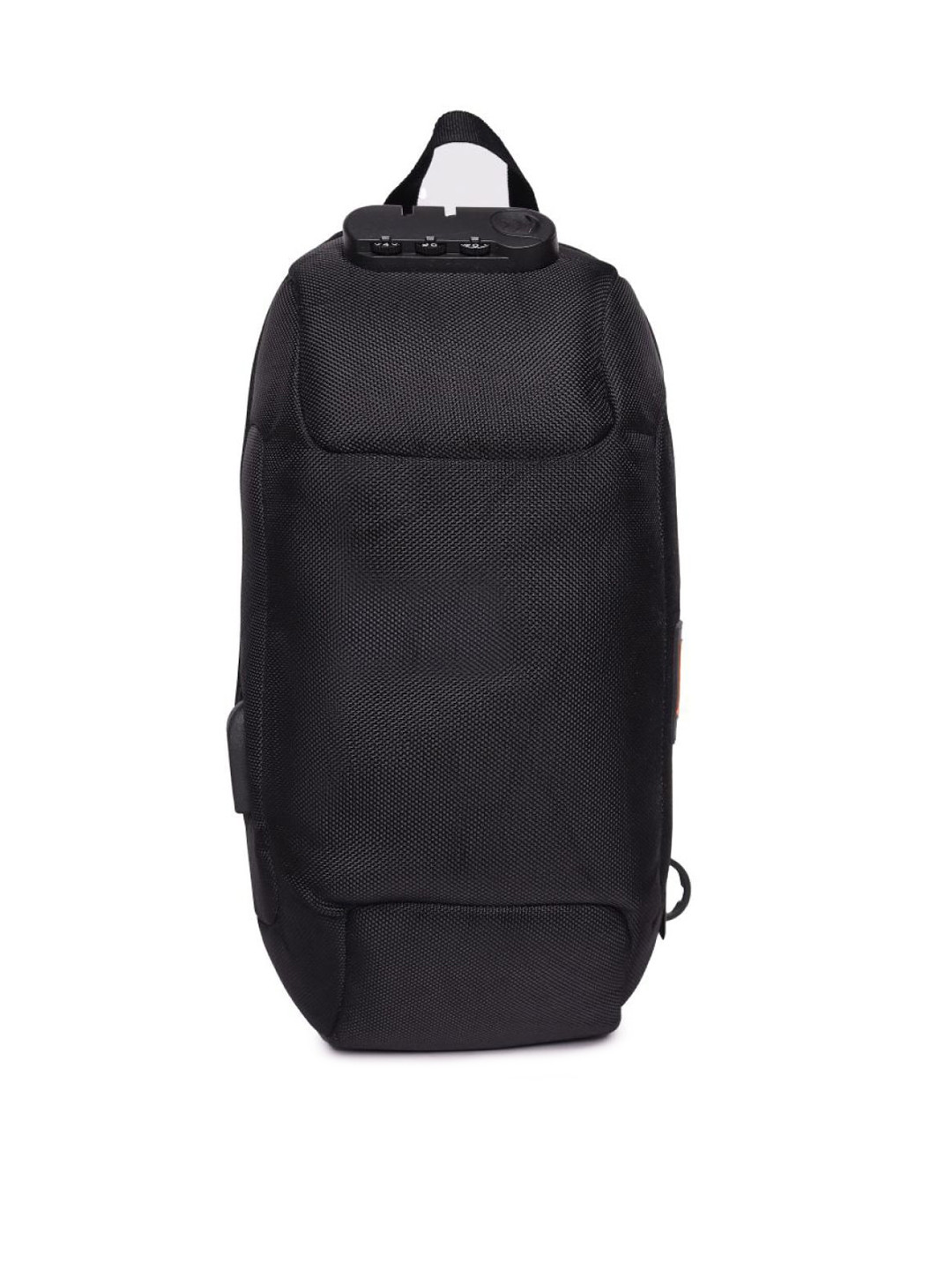 

ASTRID Men Black PU Oversized Structured Sling Bag with Fringed