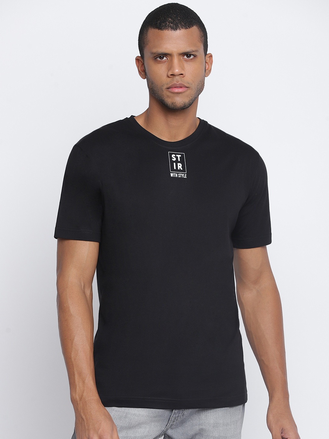 

Belliskey Men Black Typography Printed Cotton T-shirt