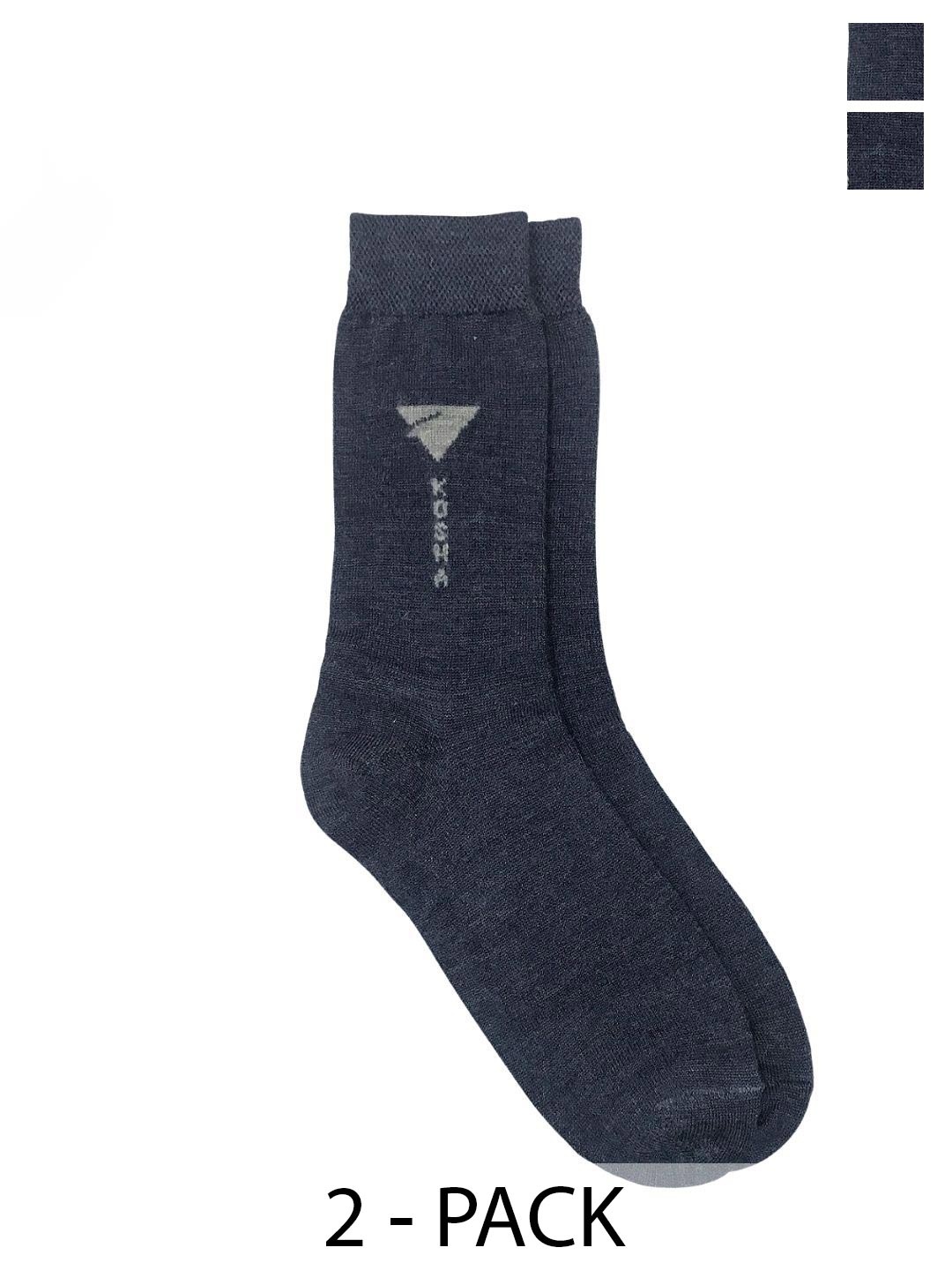 

Kosha Men Pack Of 2 Solid Regular Ankle Length Warm Woolen Socks, Blue