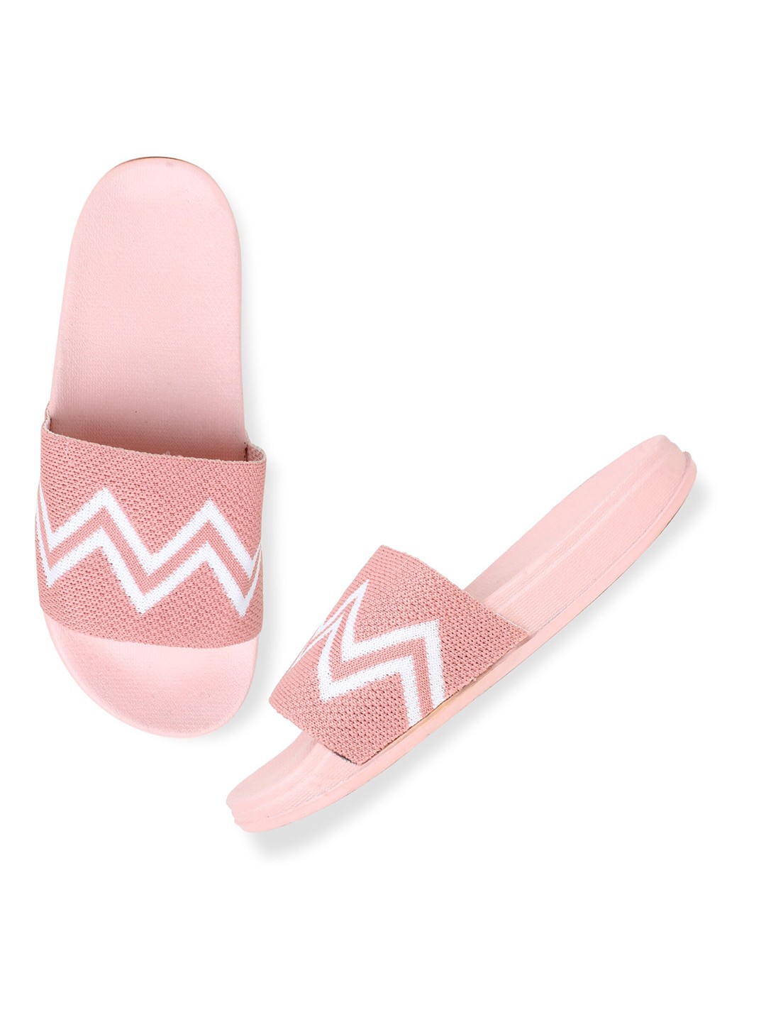 

Pampy Angel Women Printed Rubber Sliders, Pink