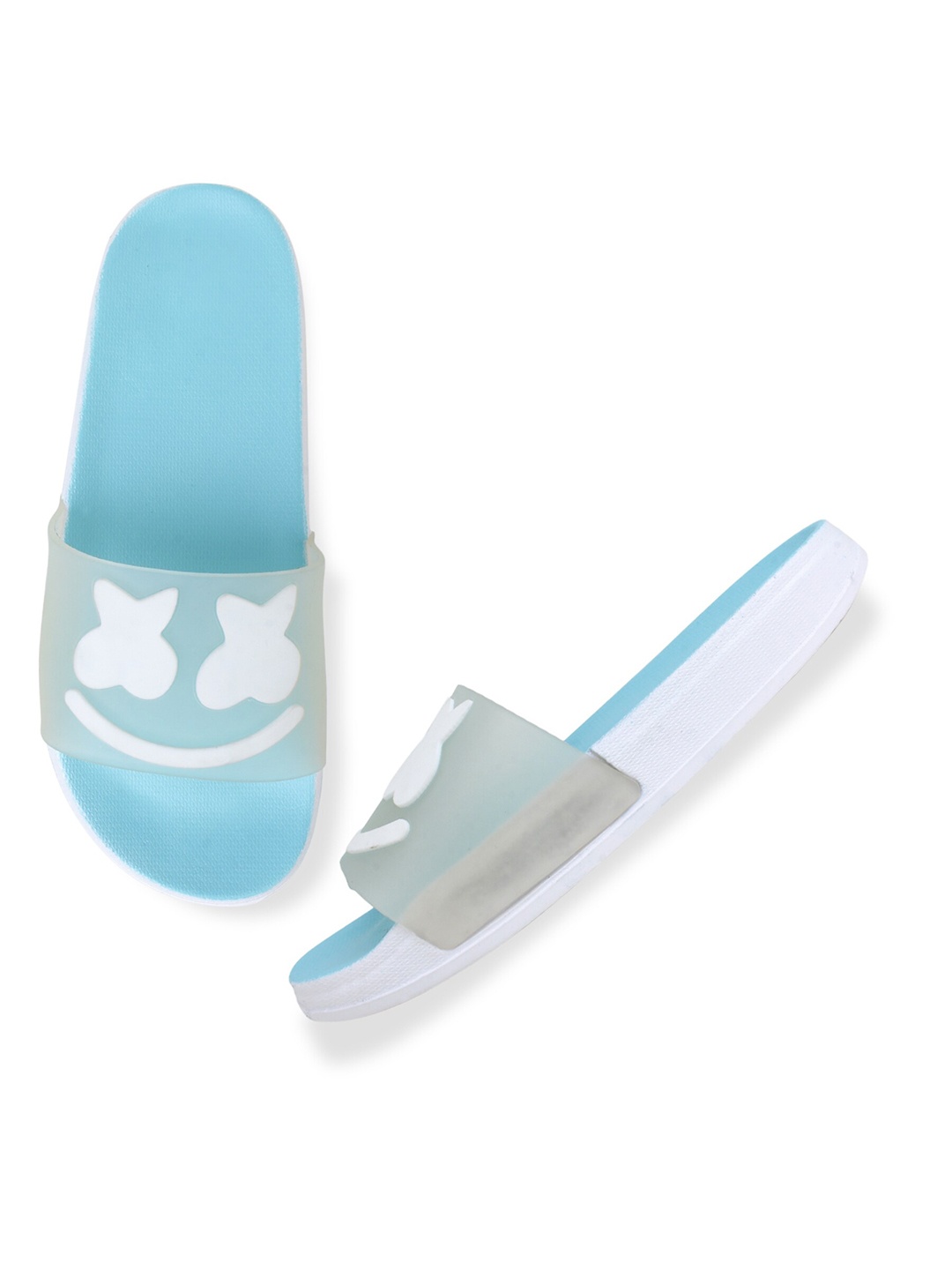 

Pampy Angel Women Printed Rubber Sliders, Blue