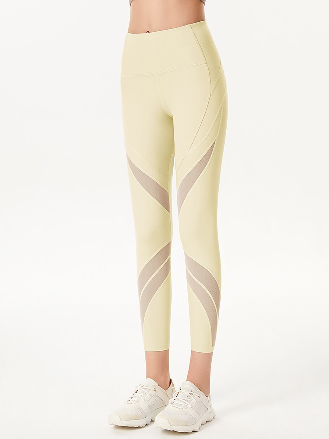 

JC Collection Women Yellow Solid Ankle Length Dry Fit Training Tights