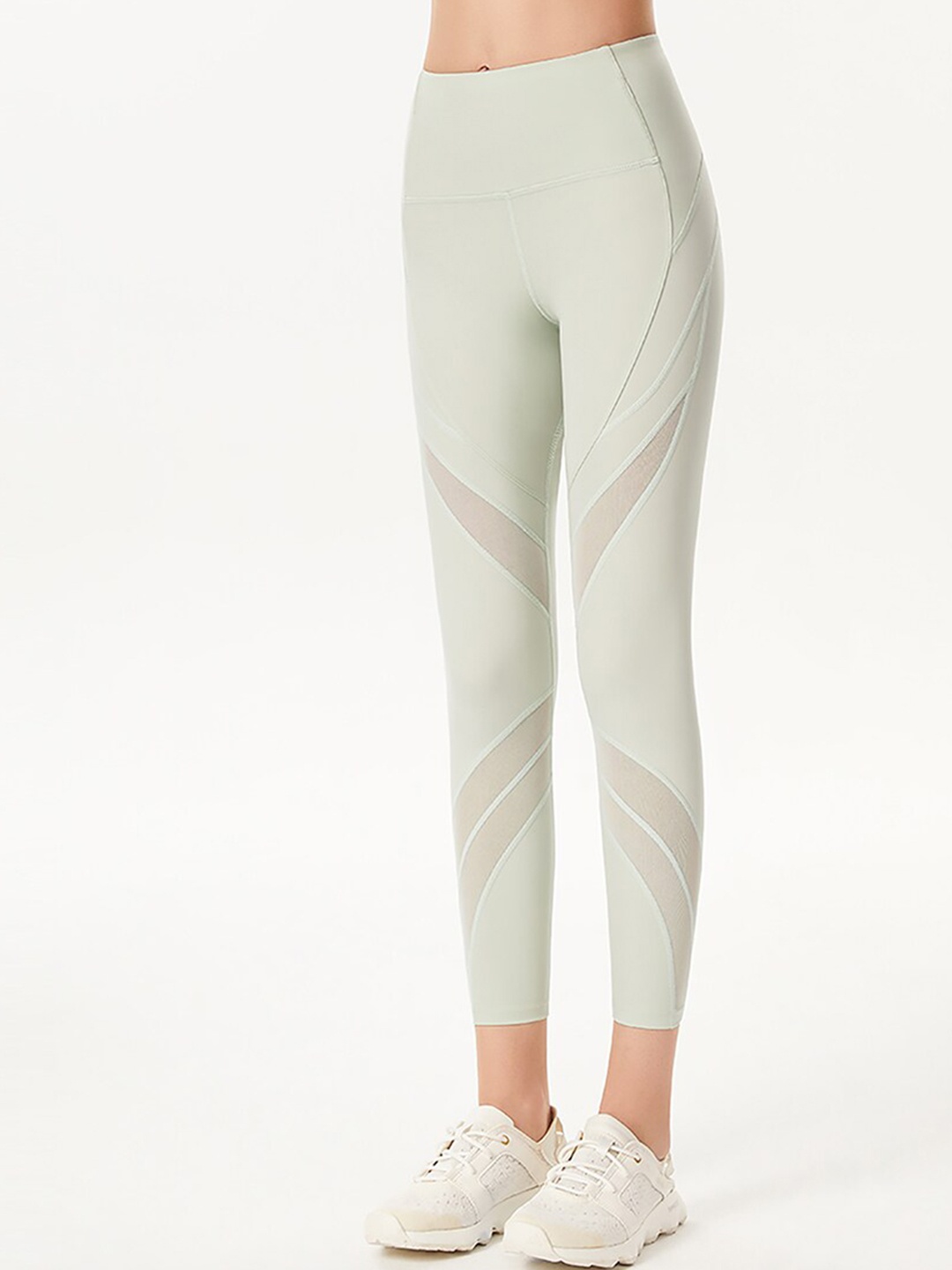

JC Collection Women Green Solid Ankle Length Dry Fit Training Tights