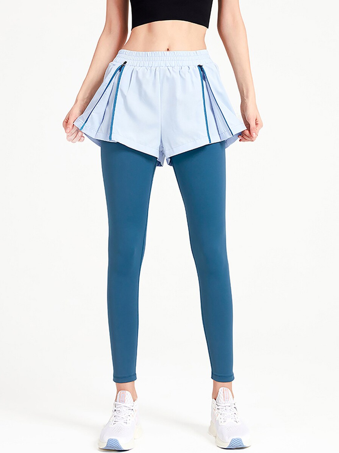 

JC Collection Women Teal Green Solid Tights