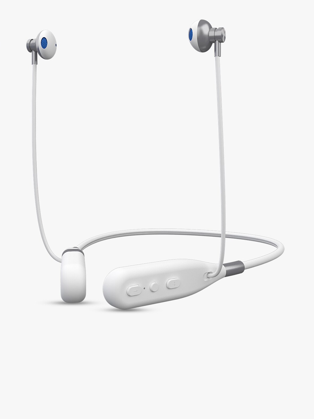 

SWAGME White Solid Dhun NB008 Changeable Dual Battery Neckband