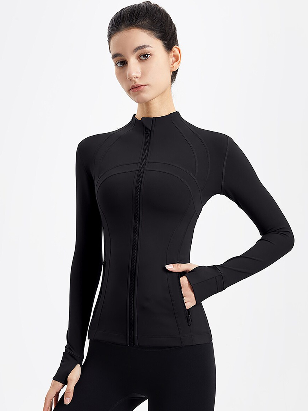 

JC Collection Women Black Lightweight Training or Gym Sporty Jacket