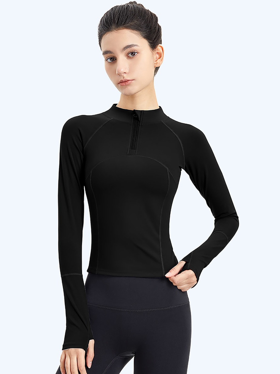 

JC Collection Women Black Lightweight Crop Training or Gym Sporty Jacket
