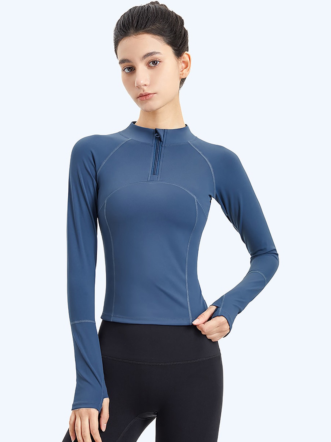 

JC Collection Women Blue Lightweight Training or Gym Sporty Jacket
