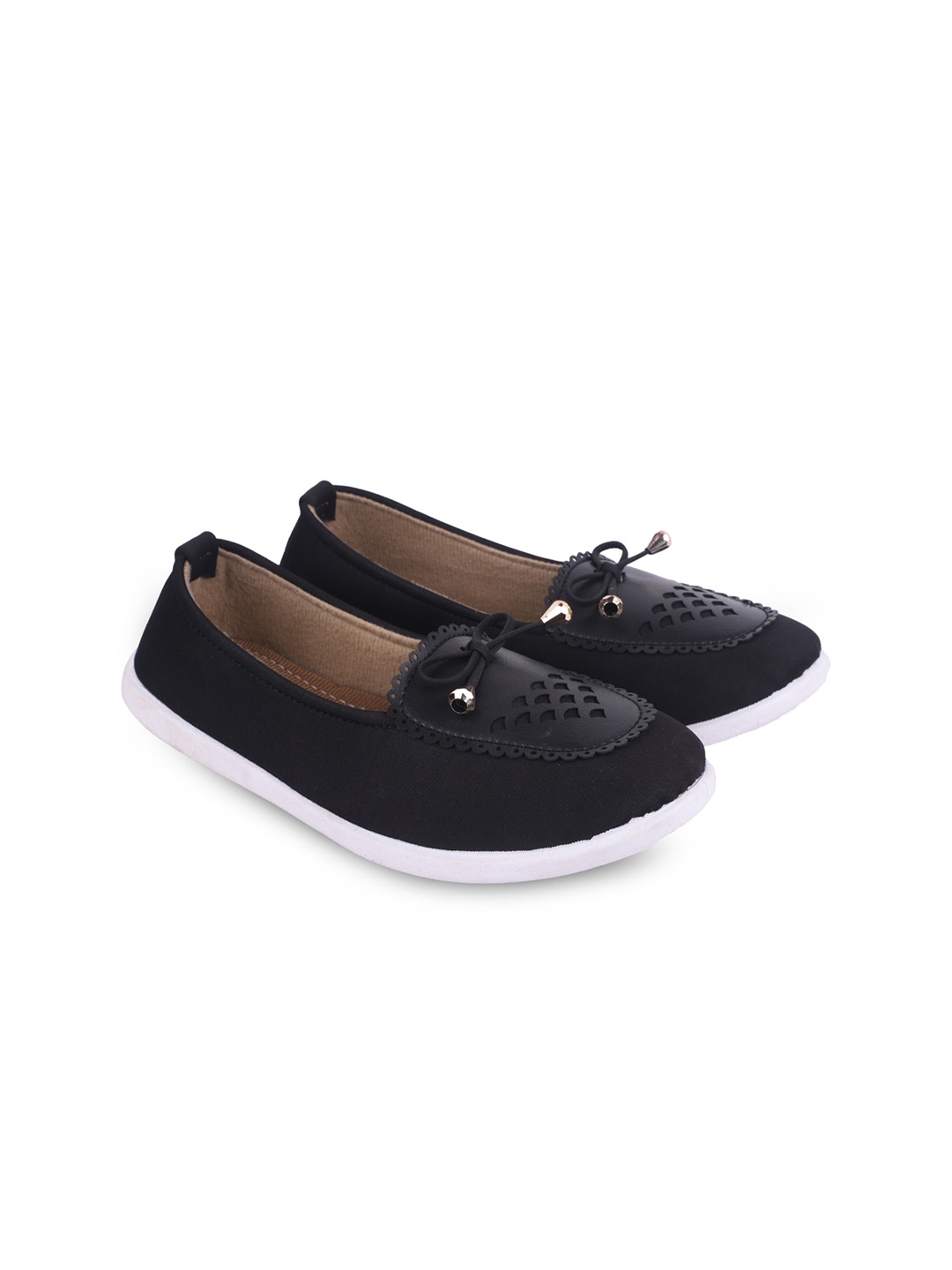 

FABBMATE Women Textured Slip-On Sneakers, Black