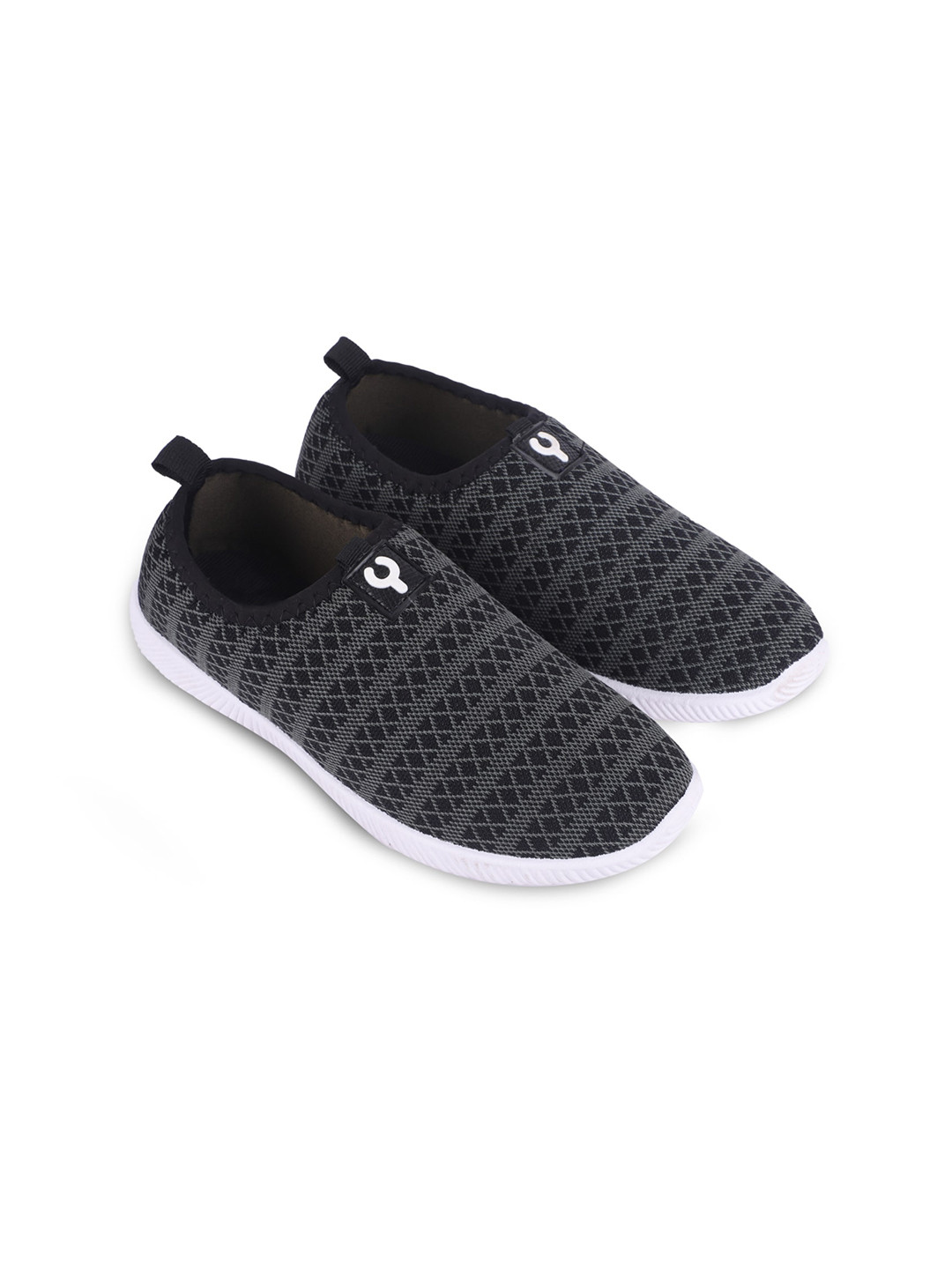

FABBMATE Women Woven Design Slip-On Sneakers, Black