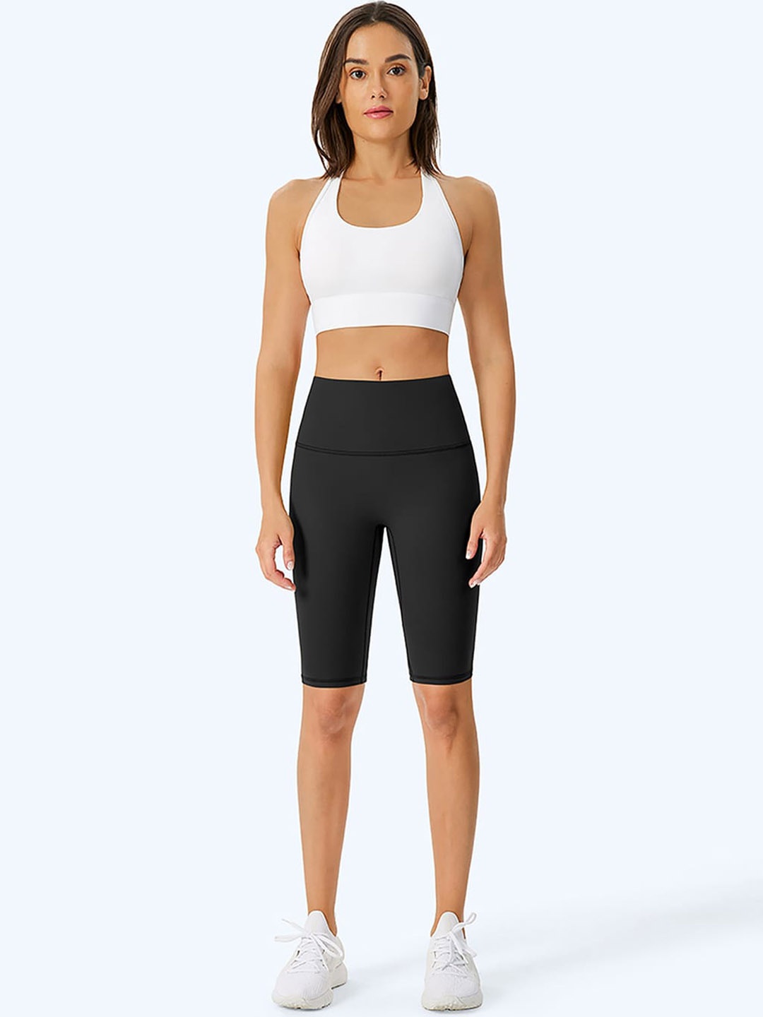 

JC Collection Women Slim Fit High-Rise Training or Gym Antimicrobial Shorts, Black