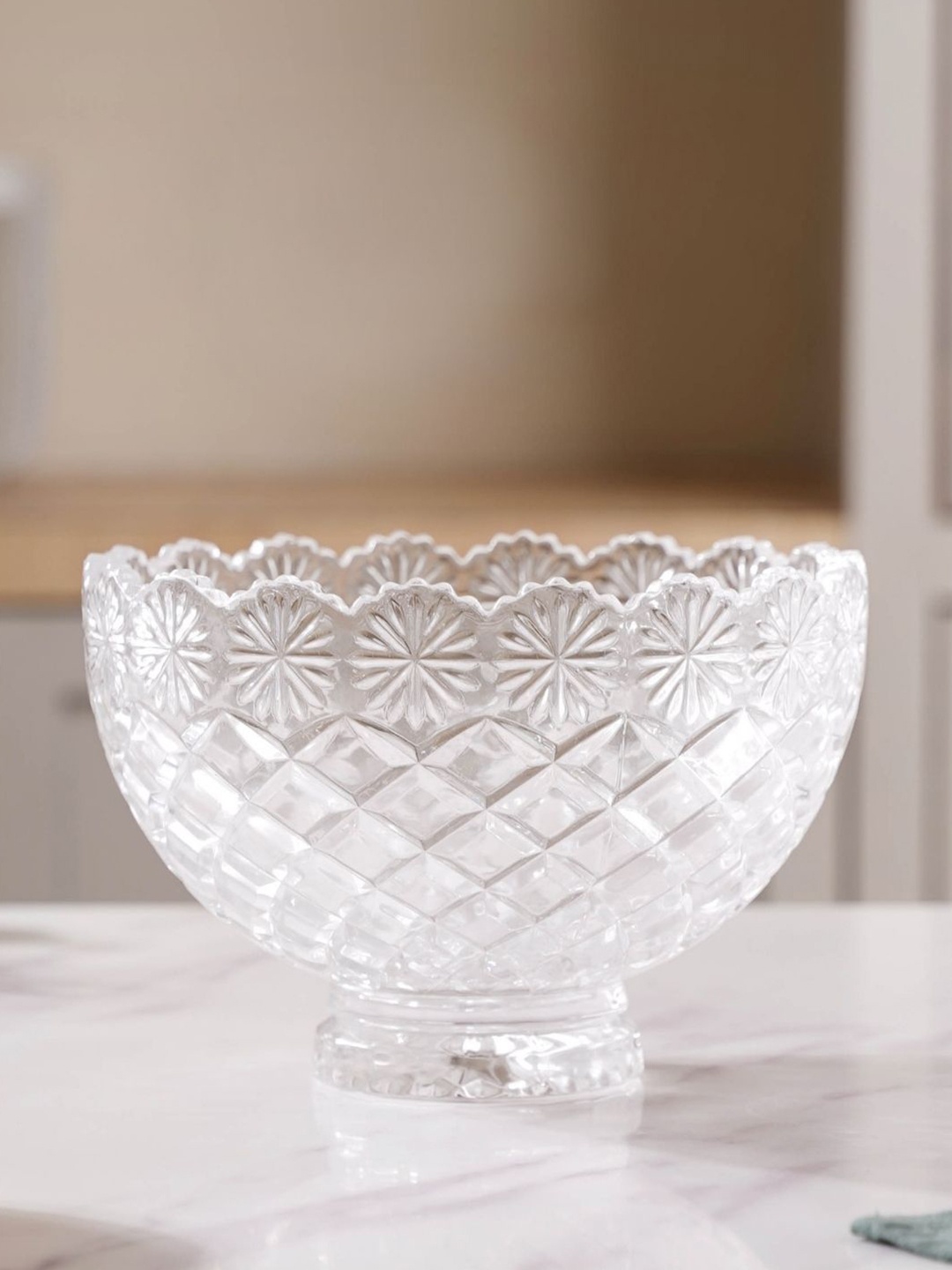 

Nestasia Textured Glass Serving Bowl 1.5 L, Transparent