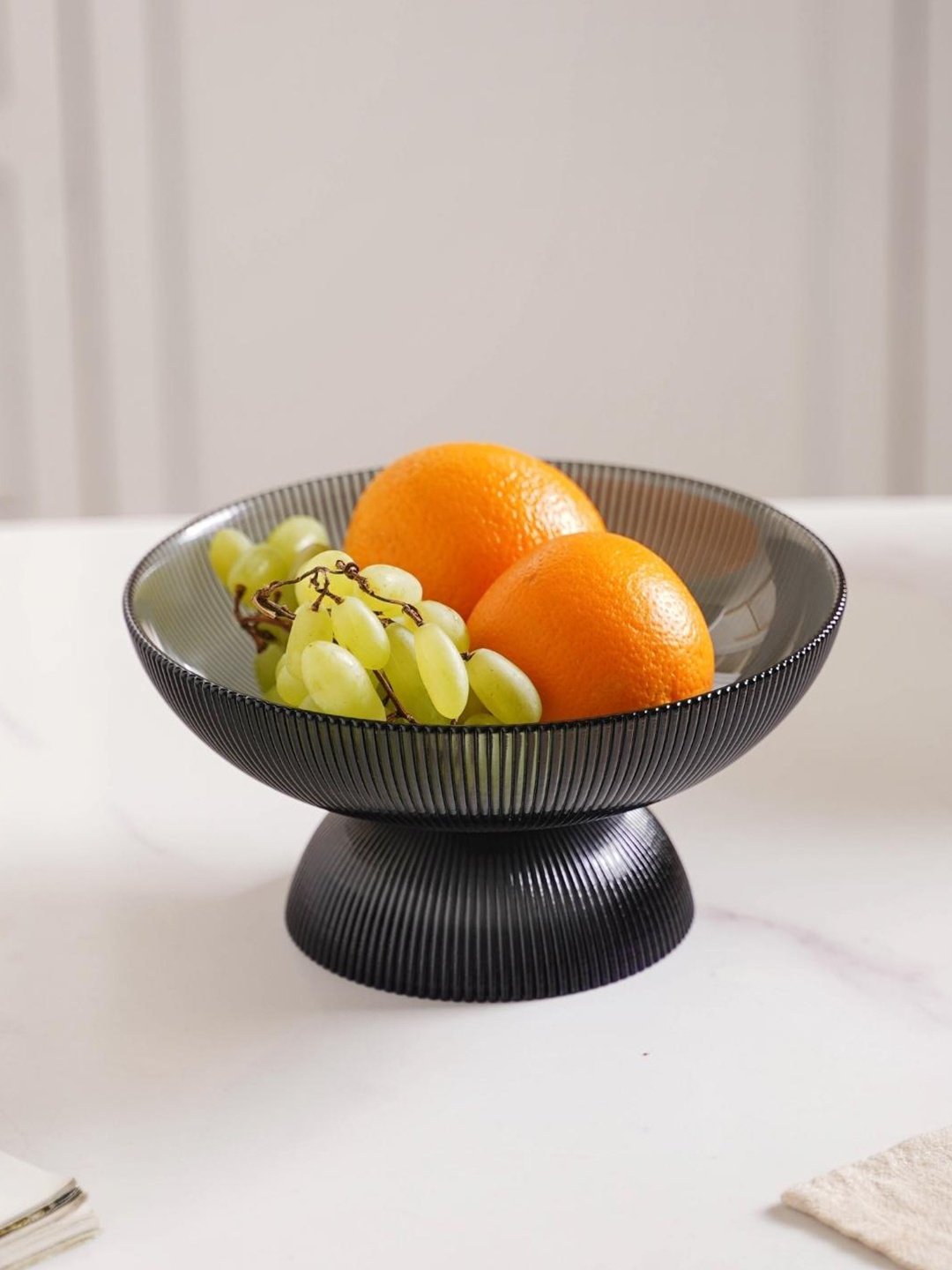 

Nestasia Grey Textured Glass Fruit Serving Bowl 600 ml