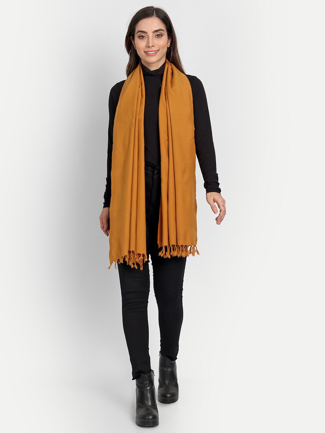 

Alavya Women Acrylic Stole, Mustard