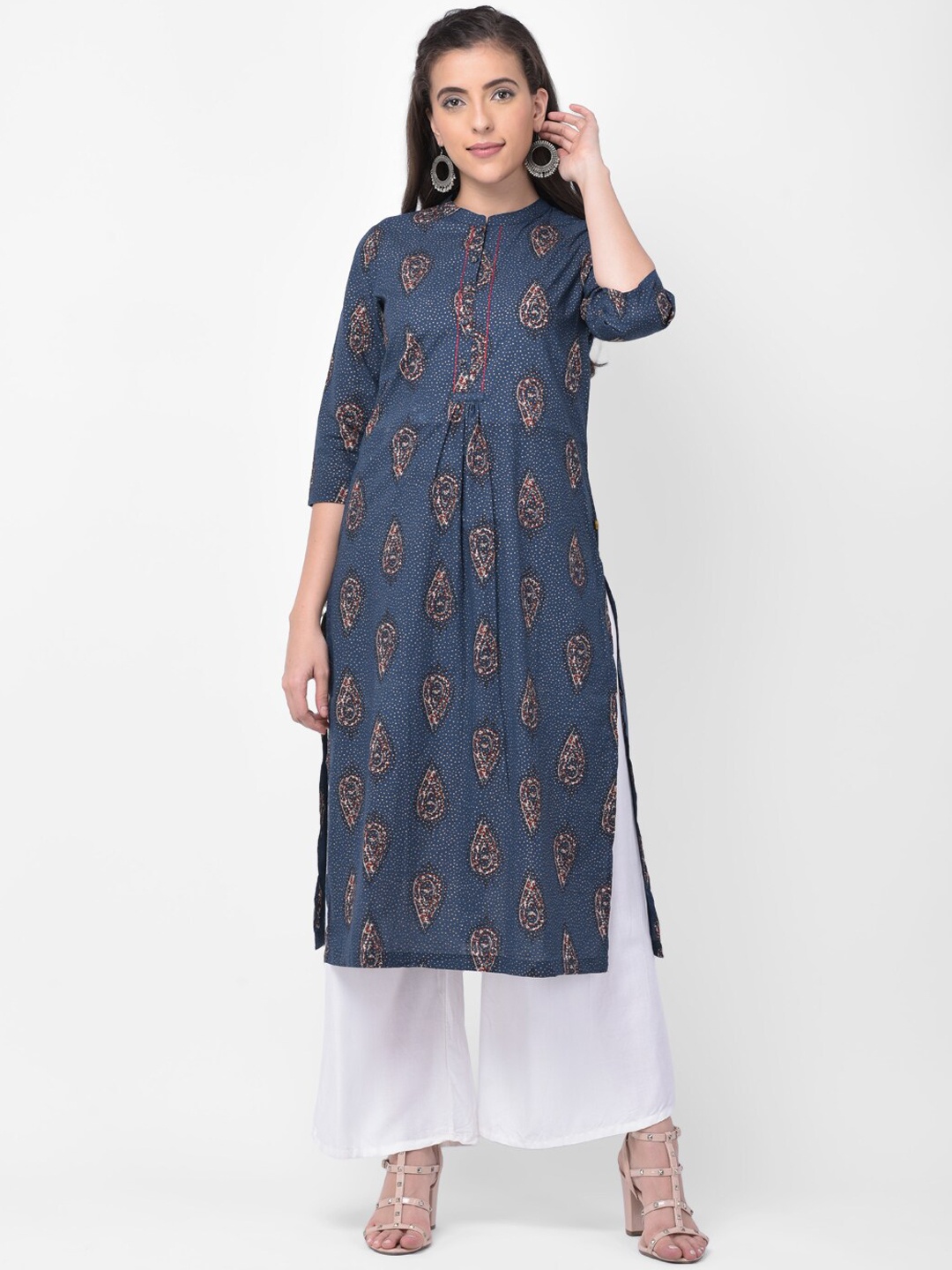 

aayusika Women Blue Ethnic Motifs Printed Kurta