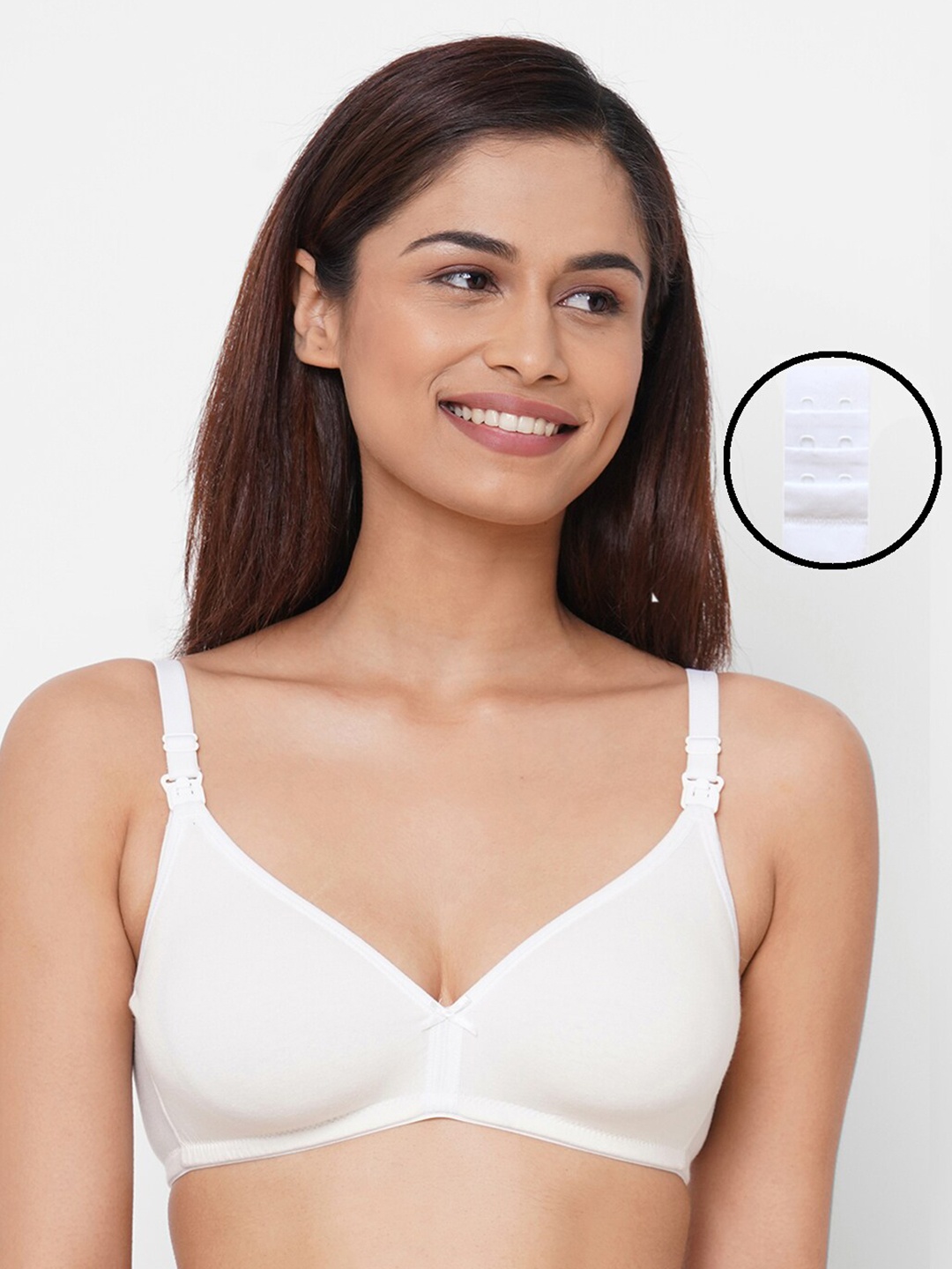 

Inner Sense Organic Cotton Antimicrobial Soft feeding Bra with an Extender, White