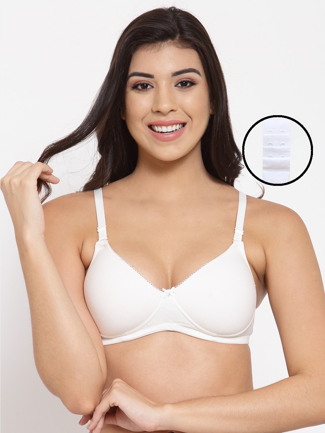 

Inner Sense Organic Cotton Antimicrobal Padded t-shirt Bra with an Extender, White
