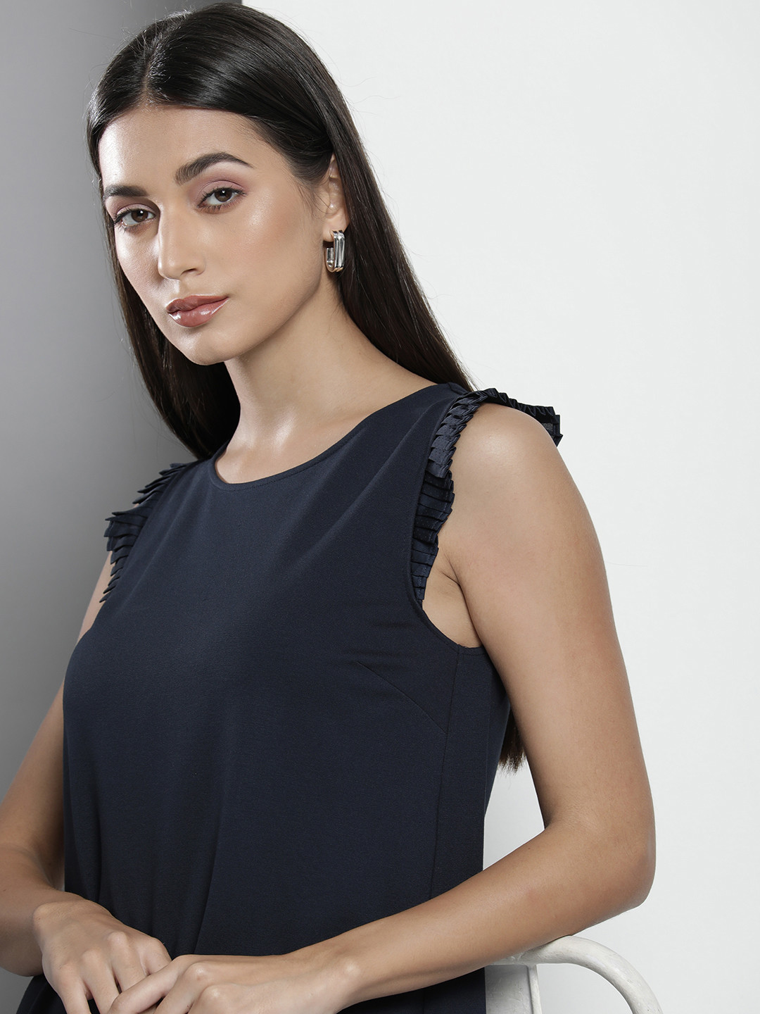 

Tommy Hilfiger Women Navy Blue Solid A-Line Dress
