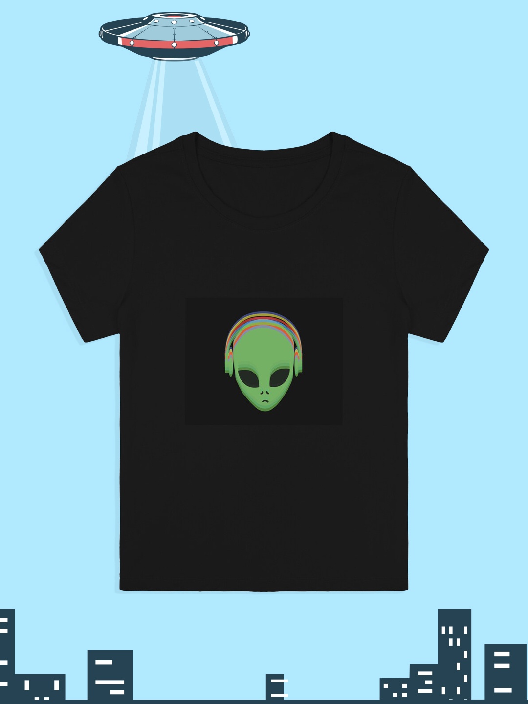 

RCPL Bad Monkey Teens Black & Green Graphic Printed Slim Fit Alien Cotton T-shirt