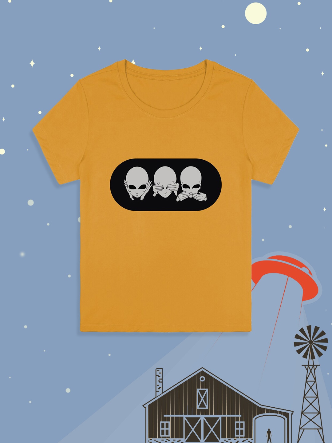 

RCPL Bad Monkey Kids Mustard Yellow Alien Gandhis Slim Fit T-shirt