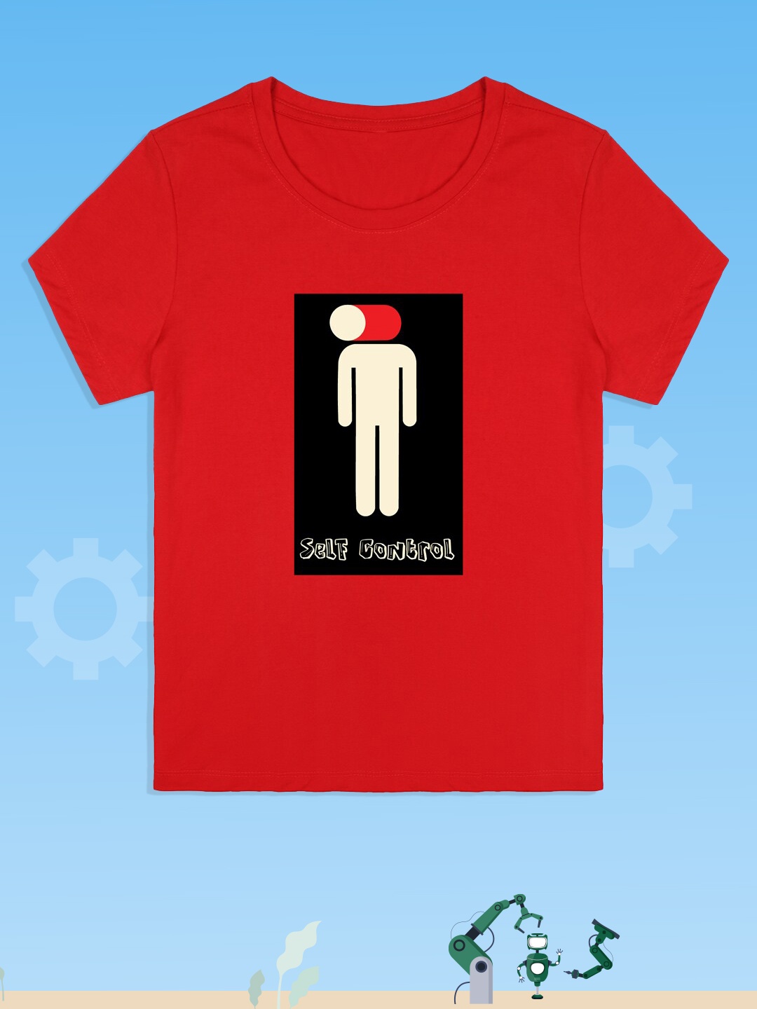

RCPL Bad Monkey Kids Red Printed Slim Fit T-shirt