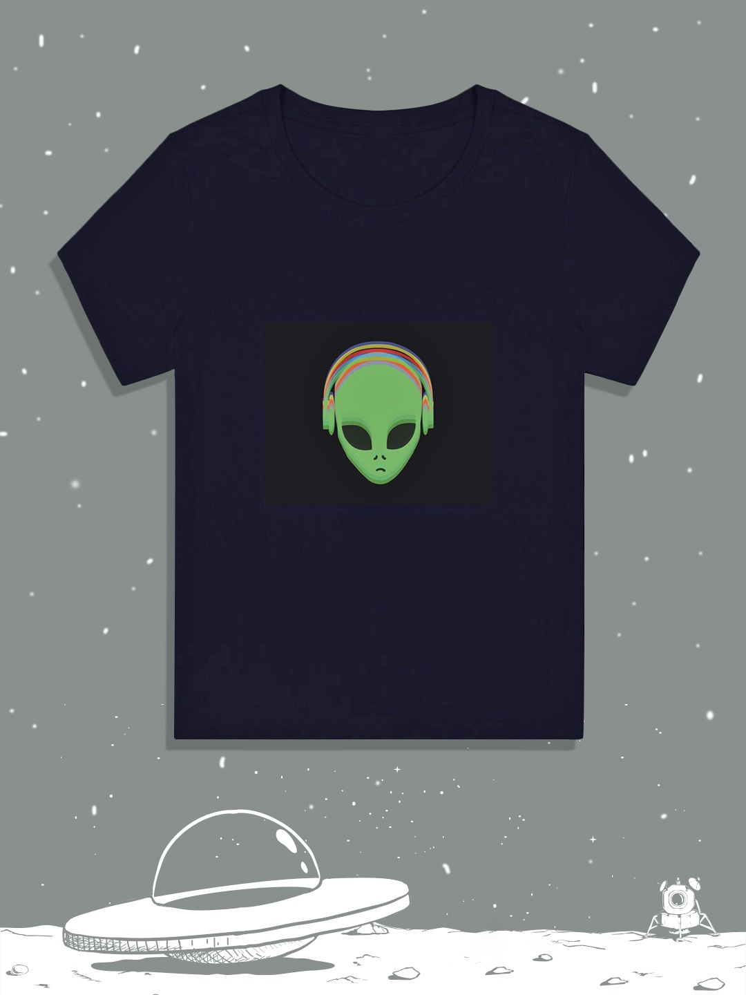 

RCPL Bad Monkey Kids Navy Blue Alien Printed Slim Fit T-shirt