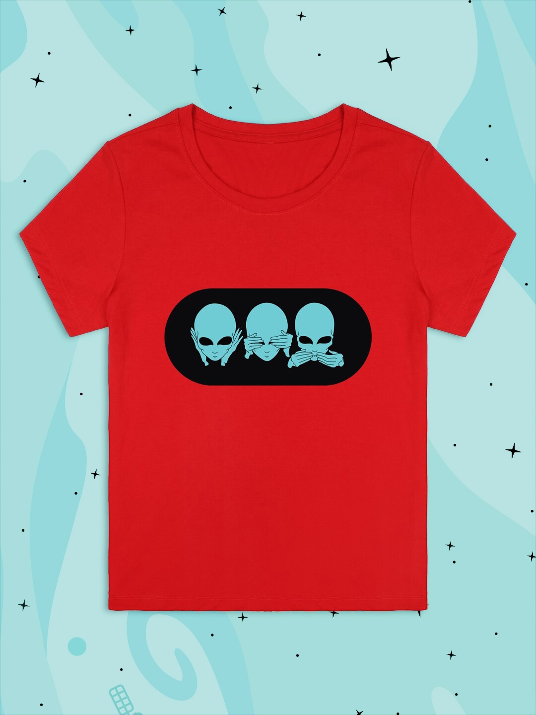 

RCPL Bad Monkey Kids Red Alien Printed Slim Fit T-shirt