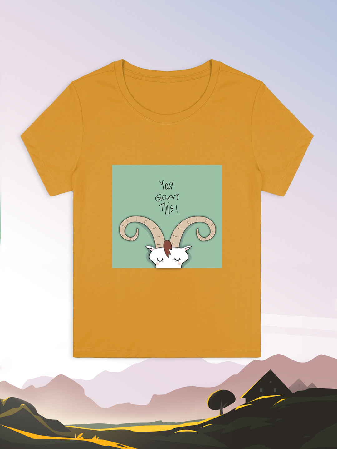 

RCPL Bad Monkey Kids Mustard Yellow You Goat This Printed Slim Fit T-shirt