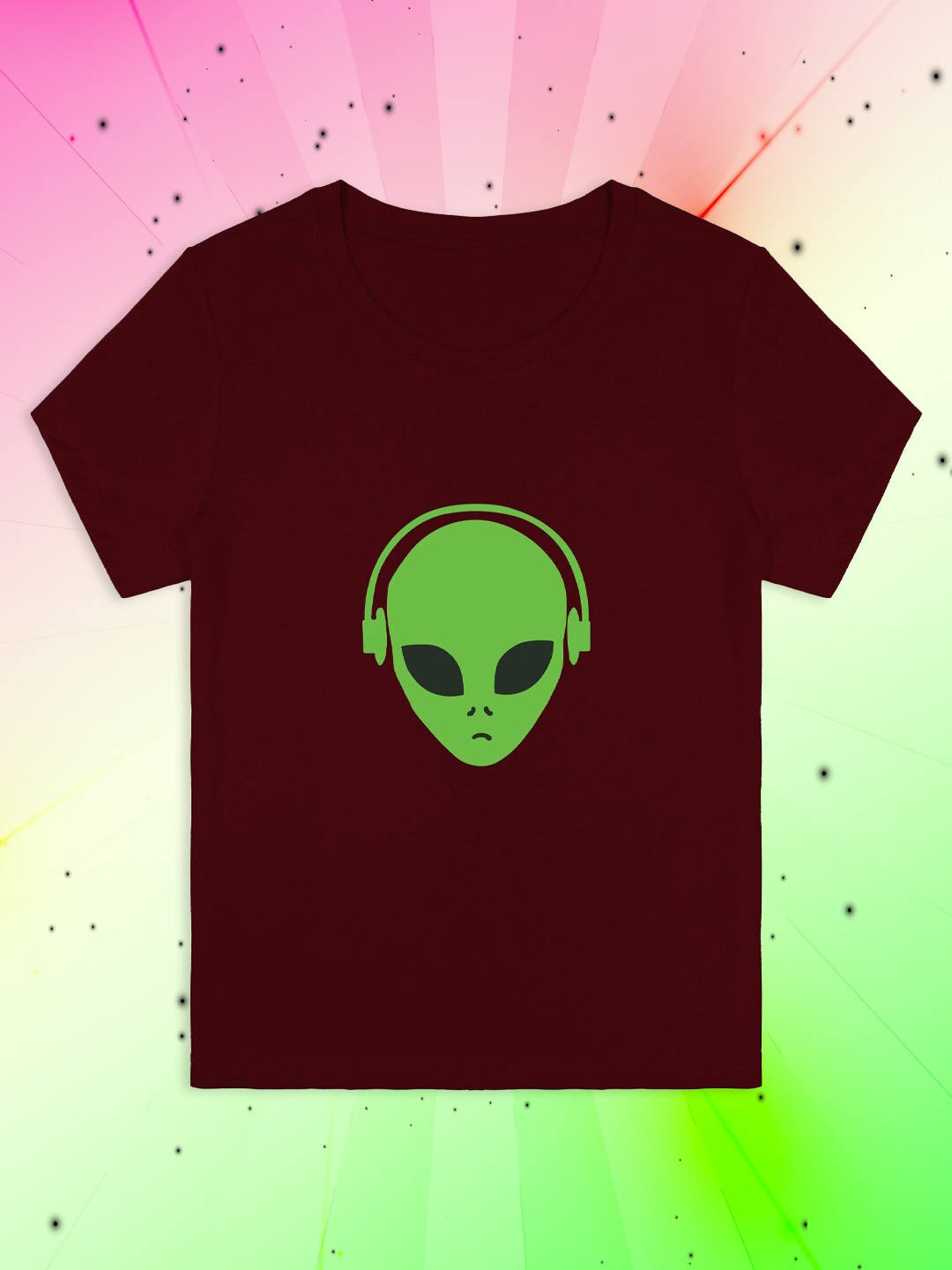 

RCPL Bad Monkey Kids Maroon Alien Printed Slim Fit T-shirt