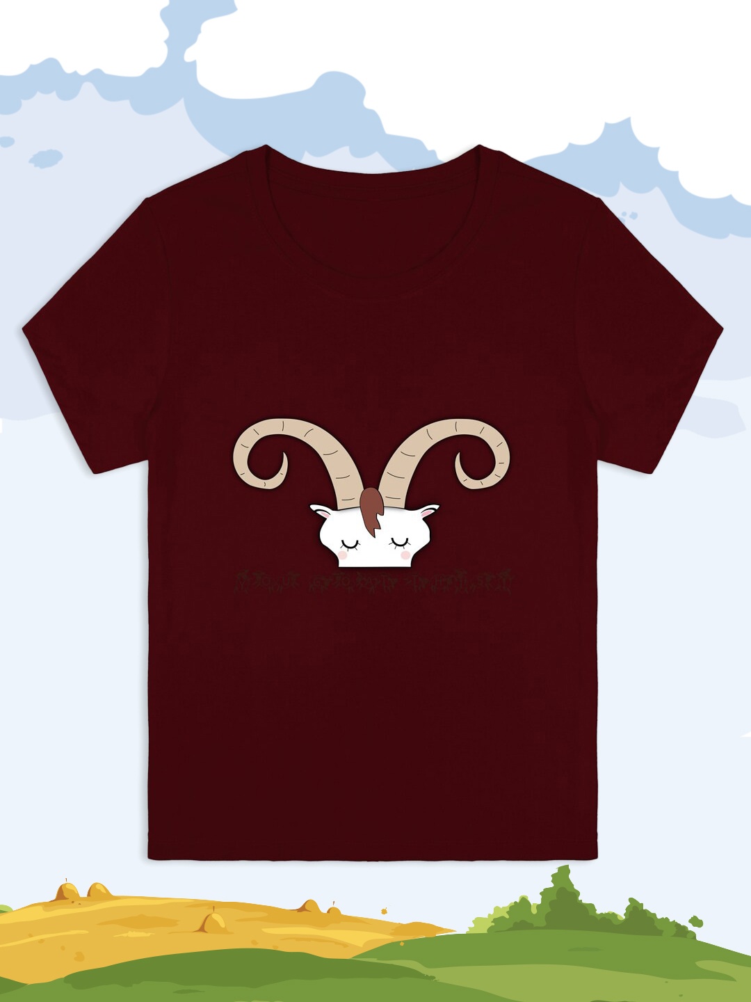 

RCPL Bad Monkey Kids Maroon Saint Goat Graphic Printed Slim Fit Cotton T-shirt