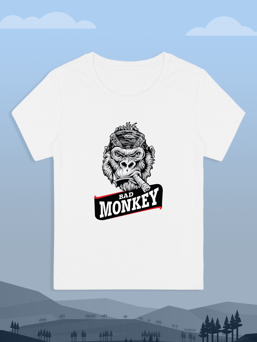 

RCPL Bad Monkey Kids Grey Printed Cotton Slim Fit T-shirt