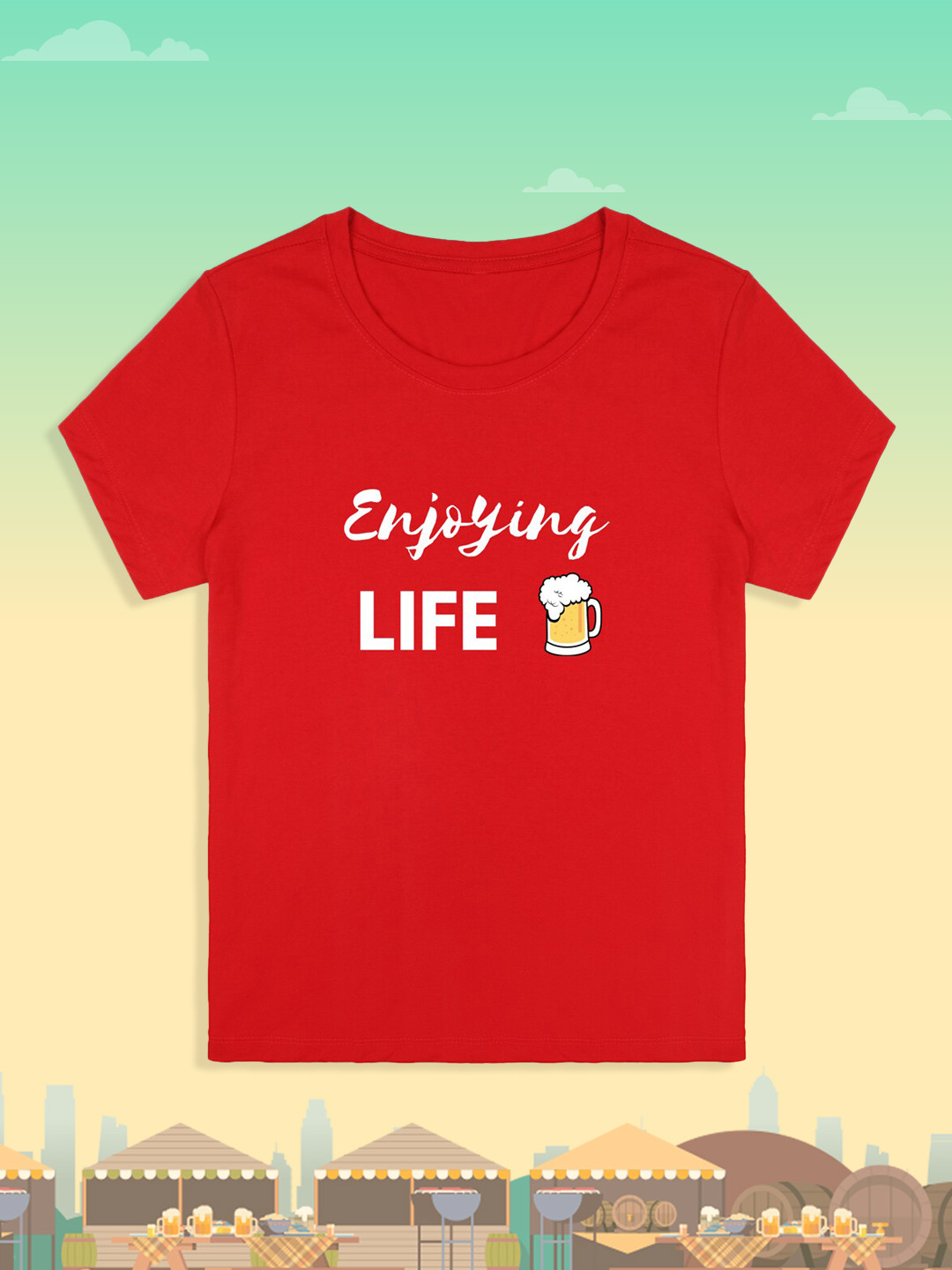 

RCPL Bad Monkey Kids Red Typography Printed Slim Fit Cotton T-shirt