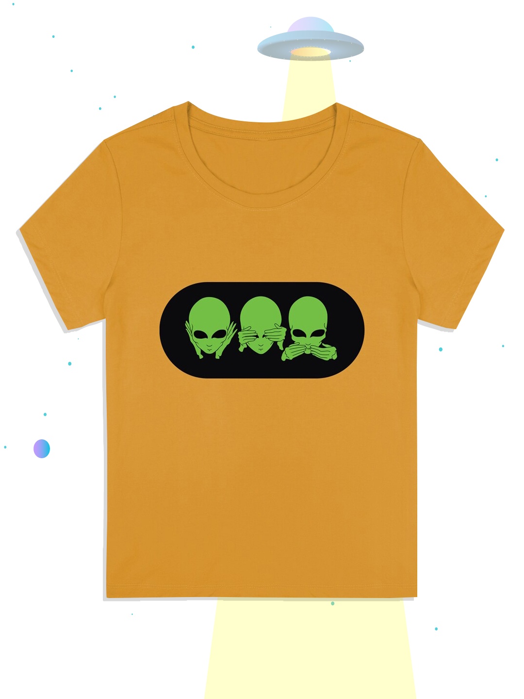 

RCPL Bad Monkey Kids Mustard Yellow Alien Printed Slim Fit Cotton T-shirt
