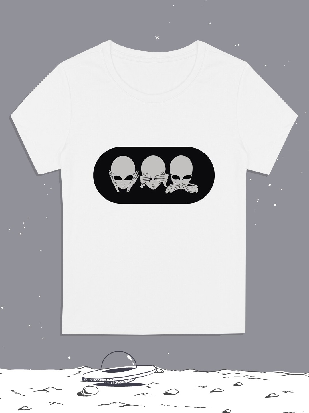 

RCPL Bad Monkey Kids Grey Alien Printed Slim Fit Cotton T-shirt