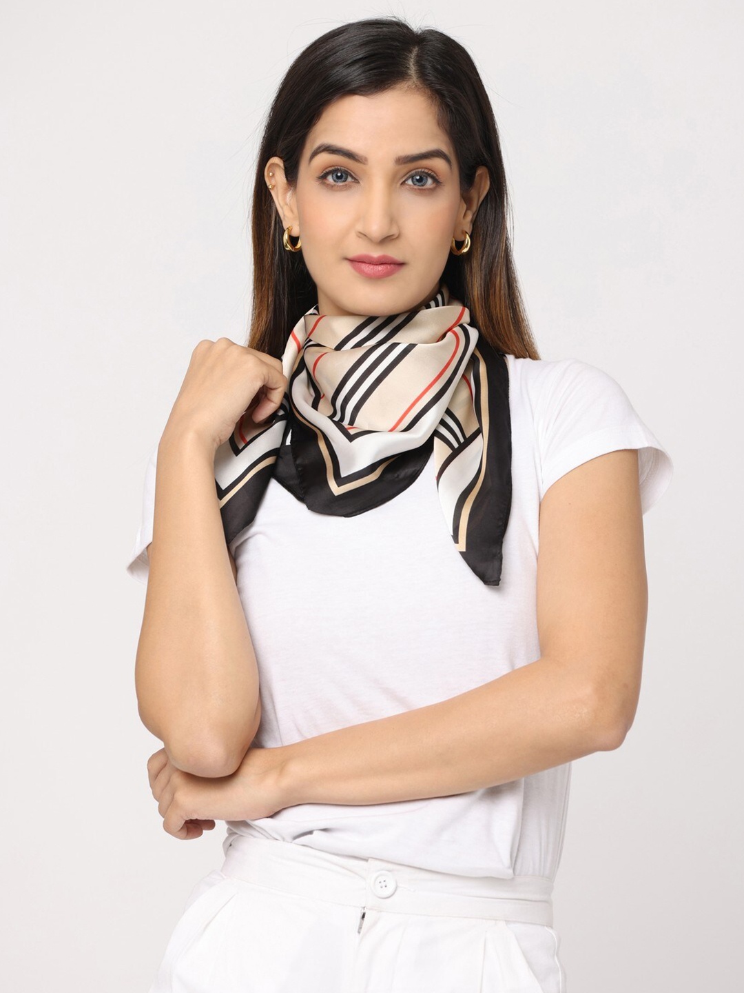 

NOTEQUAL Women Printed Scarf, Beige