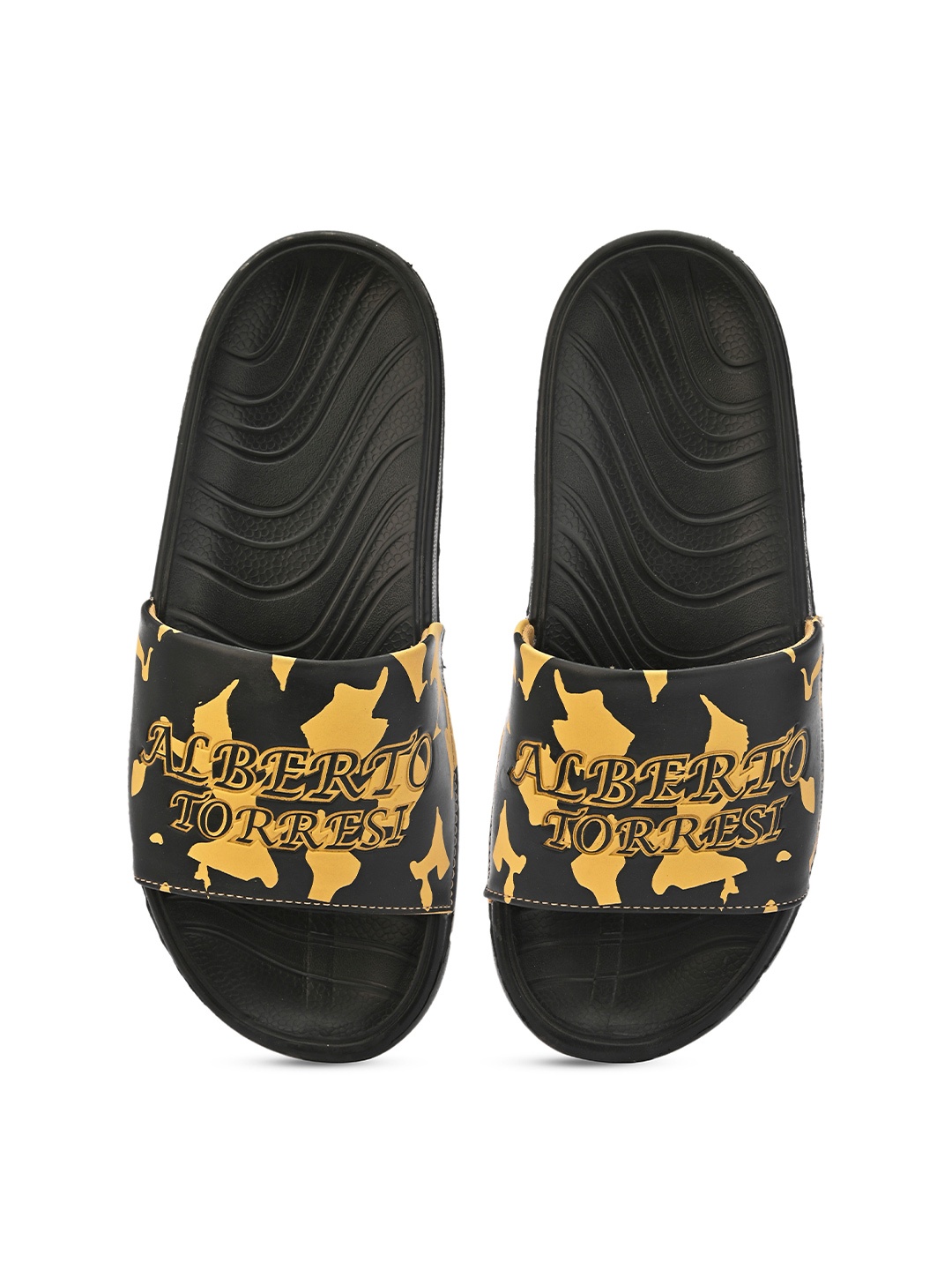 

Alberto Torresi Men Printed Sliders, Yellow