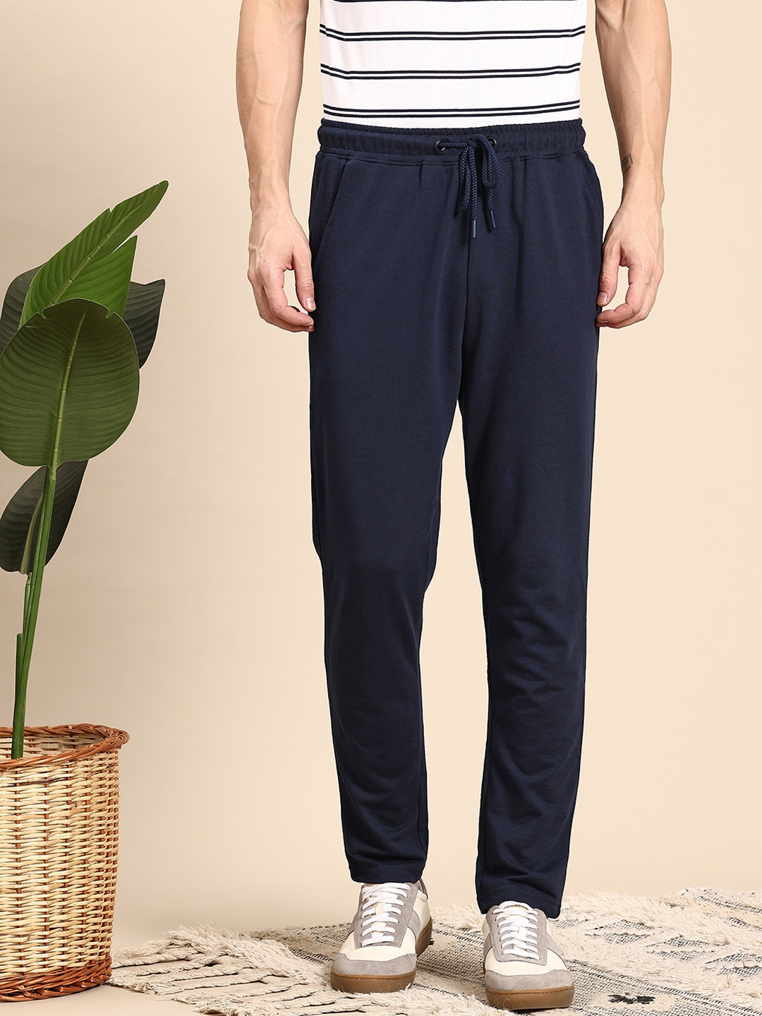 

Mast & Harbour Men Casual Track Pants, Navy blue