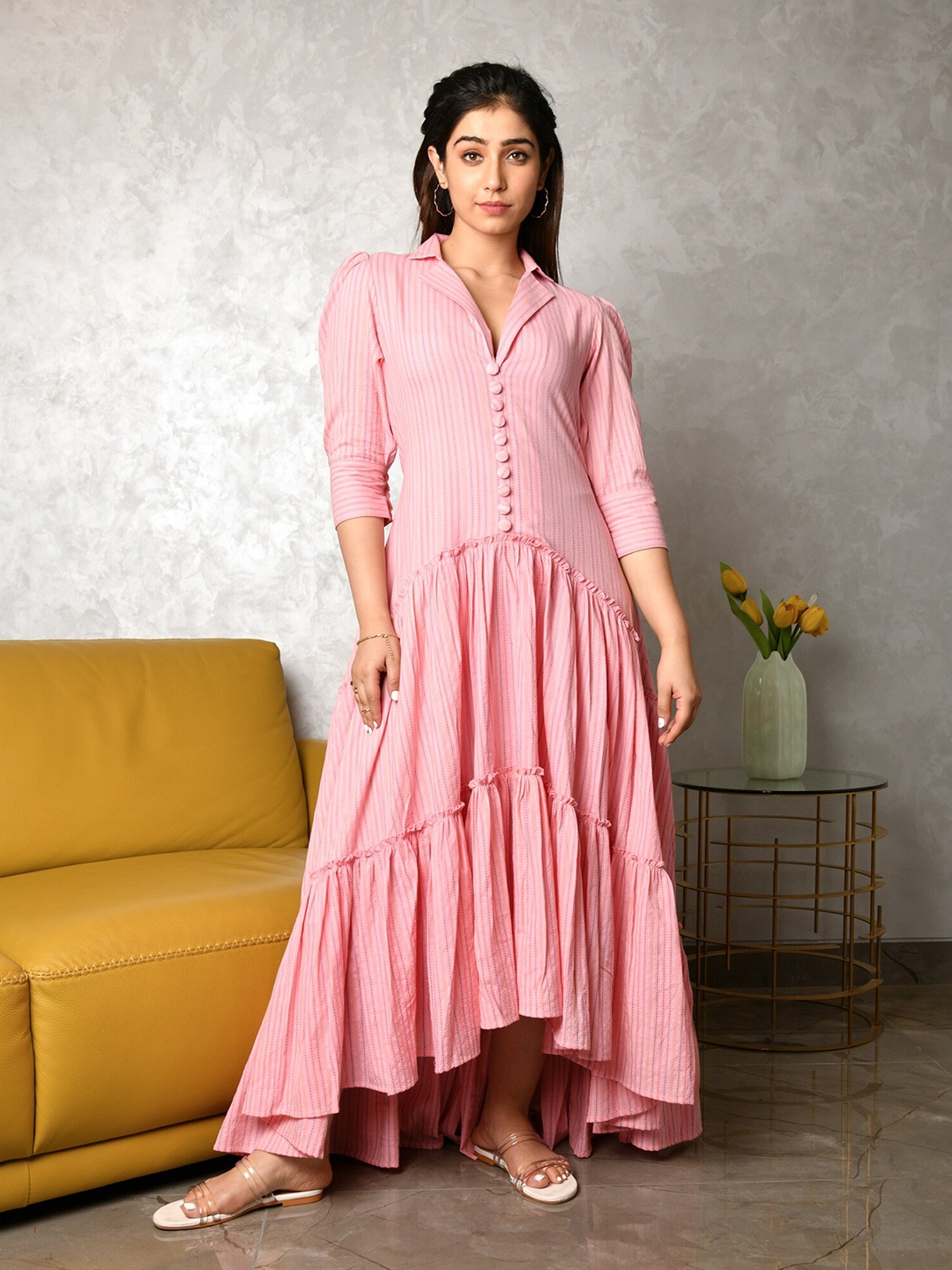 

Aaheli Cotton Maxi Dress, Pink