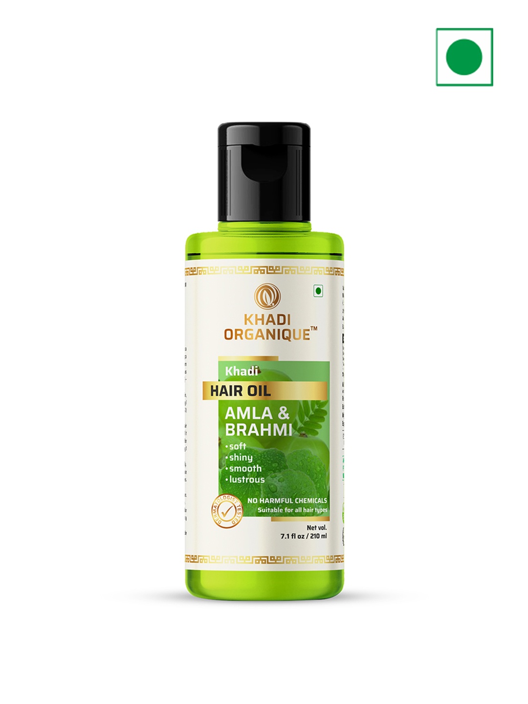 

Khadi Organique Amla & Brahmi Hair Oil 210ml, Green