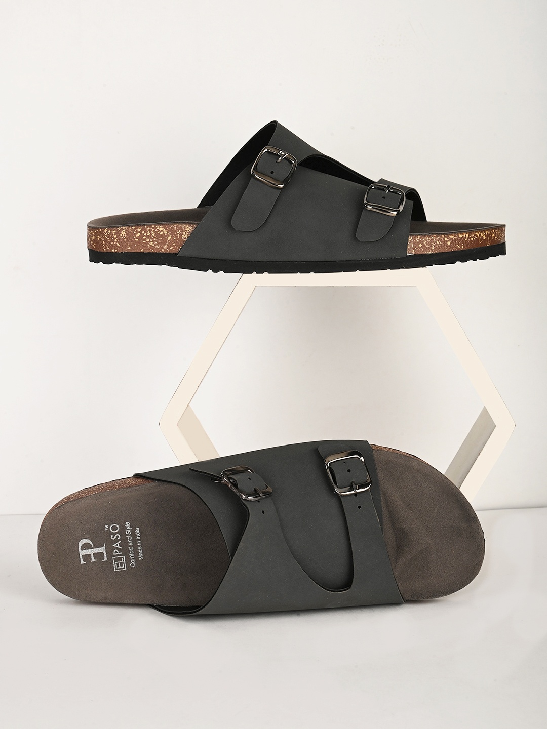 

El Paso Men Slip On Comfort Sandals, Black