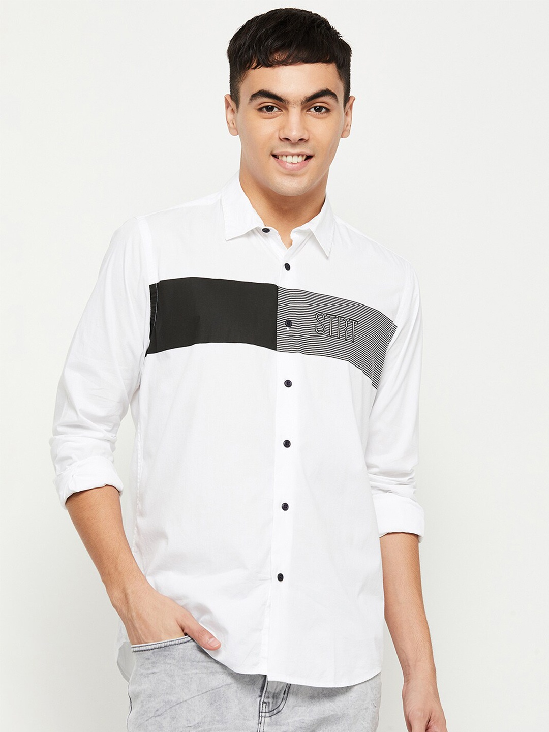 

max Men White Casual Shirt